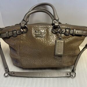 Coach Handbag 1941 Madison Sophia Brown Metallic Leather Satchel Shoulder Bag